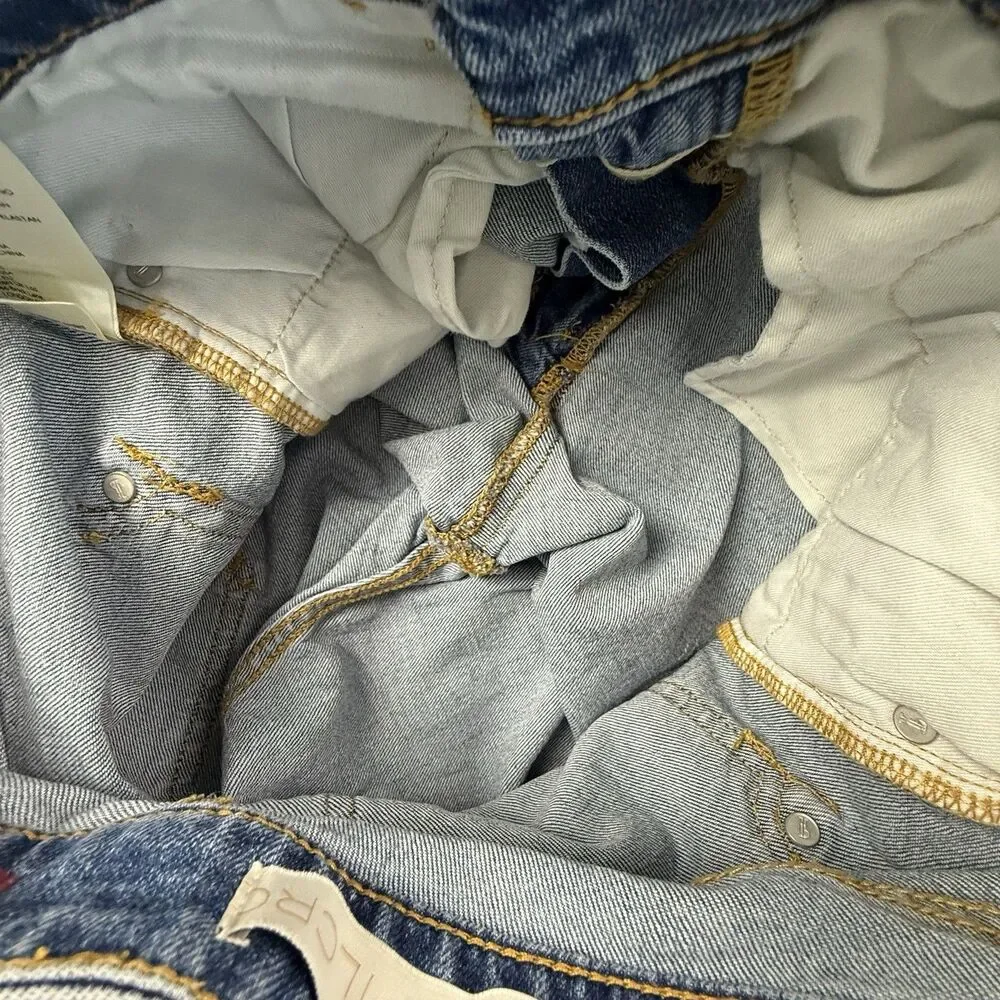 Pilcro Anthropologie Bermuda Jean Shorts Women Size 25 High Rise Acid Wash - Picture 7 of 14
